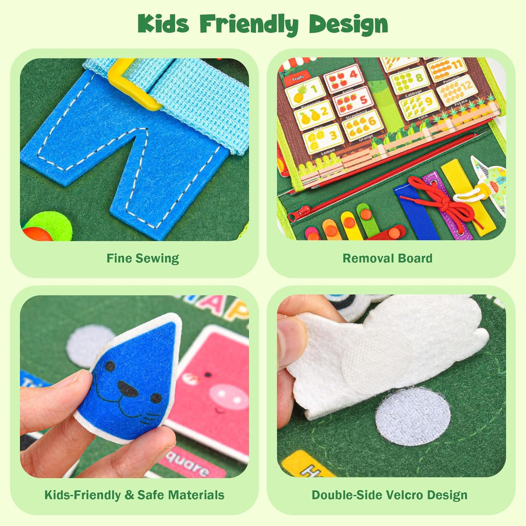 Busy Board Montessori Spielzeug - Motorikbrett & Sensorik Activity Board für Kleinkinder- Reisespiel