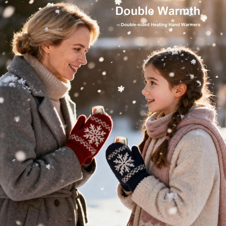 Handwärmer Elektrisch, 2 Pack Hand Warmers Wiederverwendbar mit Ladecase, 14000 mAh Akku Aufladbar U