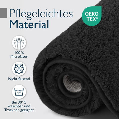 Beautissu Badematte rutschfest 120x70 cm – Duschvorleger Hochflor Badteppich rutschfest Waschbar Sha