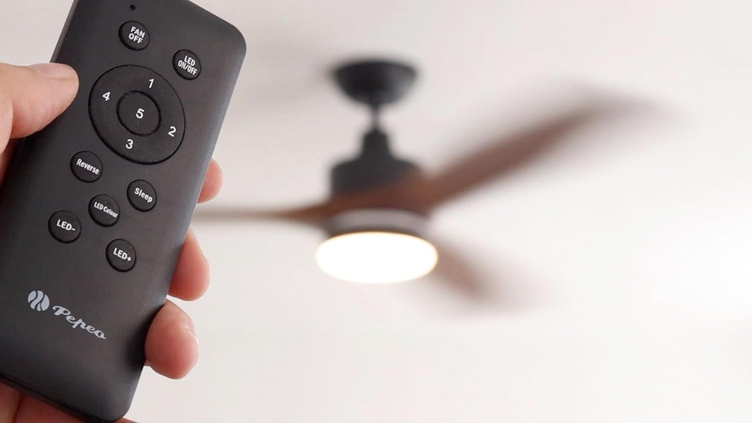 Pepeo – Notos Deckenventilator mit LED Beleuchtung | Sehr leiser Deckenventilator mit Fernbedienung