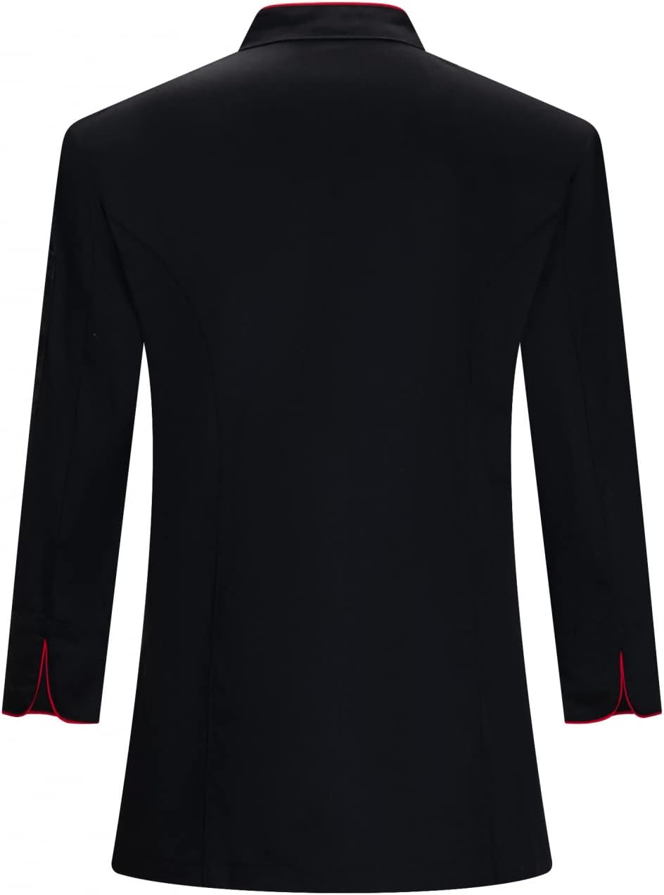 MISEMIYA Damen KOCHJACKE KZ-703 3XL Kochjacken Herren 703 - Schwarz, 3XL Kochjacken Herren 703 - Sch