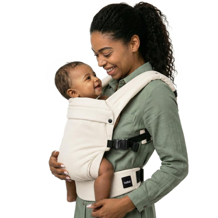 Boba Auri Babytrage Neugeboren bis Kleinkind - 100% Baumwolle-Premium, 3 ergonomische Tragepositione