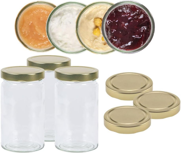 Vitrea 12x Sturzgläser 720ml - Einmachgläser Einweckgläser Schraubgläser - Marmeladengläser mit Schr