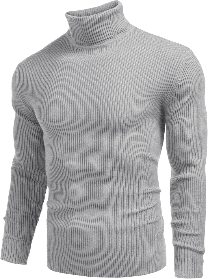 COOFANDY Herren Rollkragen Pullover Langarmshirt Feinstrick Sweater Rollkragen Freizeit Slim fit Bas