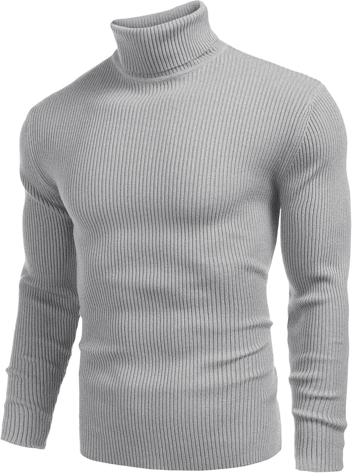 COOFANDY Herren Rollkragen Pullover Langarmshirt Feinstrick Sweater Rollkragen Freizeit Slim fit Bas