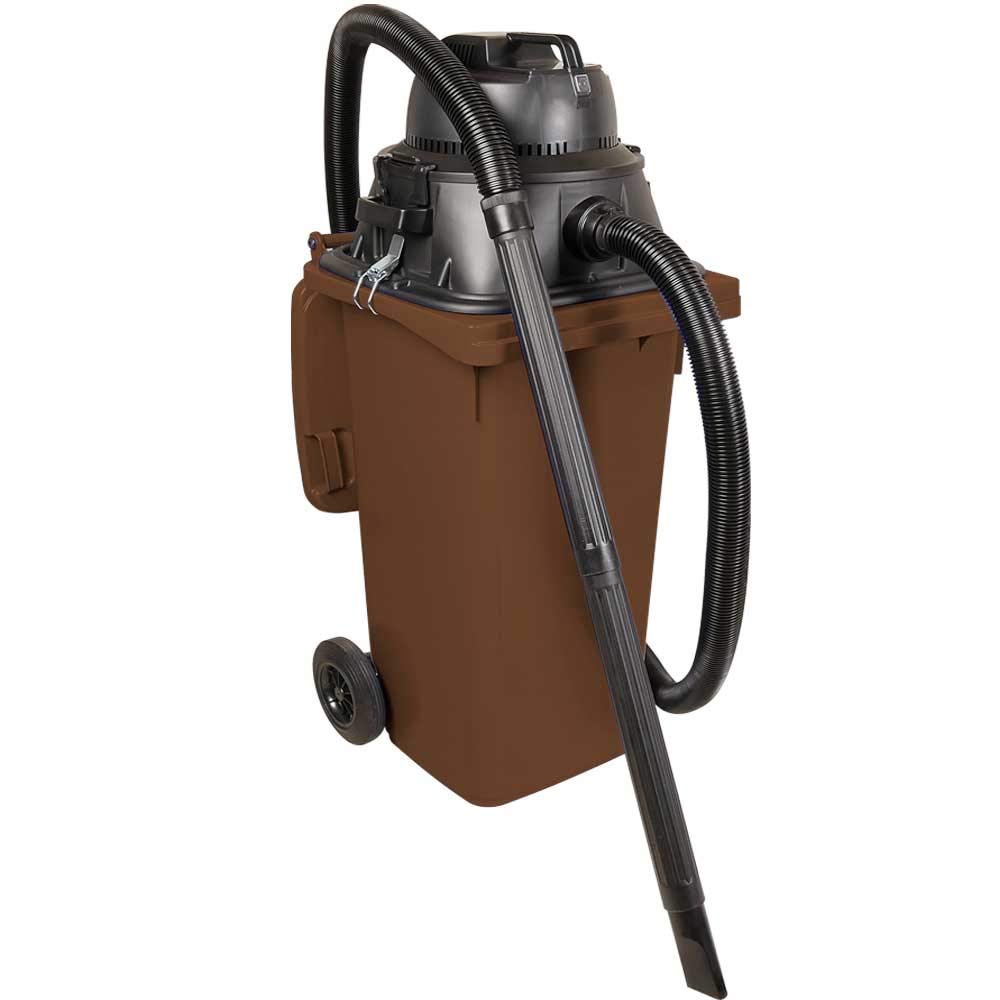 BRB Nass-/Trockensauger/Industriesauger 1100 Watt, mit 120 Liter Behälter (DIN Mülltonne) (braun), B