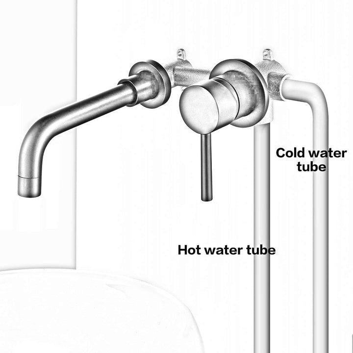 Kelelife Wandmontierte Messing Waschbecken Wasserhahn Waschtischarmatur Waschtischarmatur gebürstet