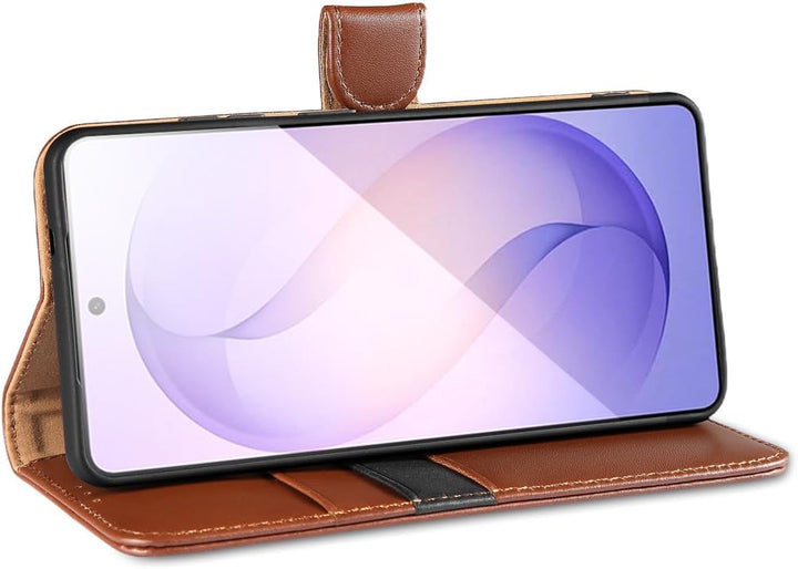 LENSUN Lederhülle für Samsung Galaxy S26 Ultra, Handyhülle [Echtes Leder] [RFID Schutz] Echtleder Hü