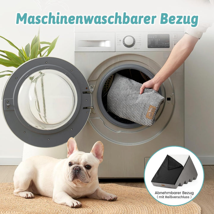 COZY KISS Hundetreppe für Kleine Hunde, 5 Stufen Breiter Haustiertreppe für Bett Couch Auto, 60cm Ho