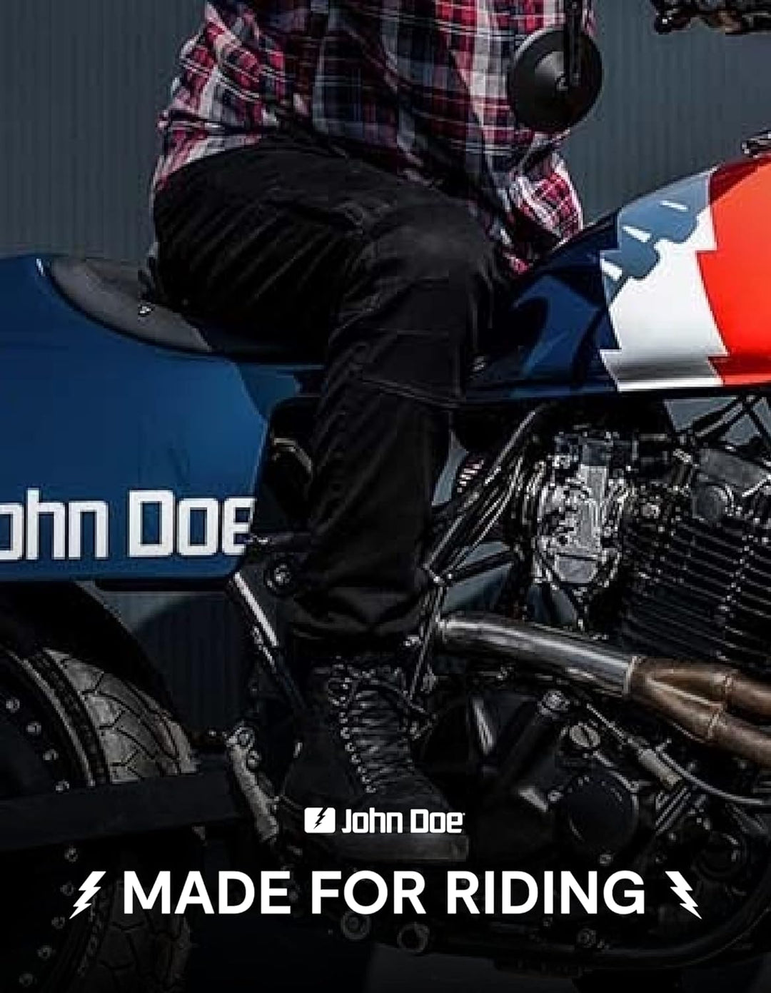 John Doe Herren Motorradhose Defender L Schwarz, L Schwarz
