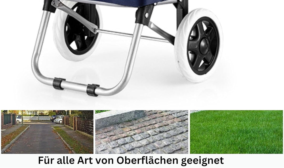 56 L Einkauf Trolley Einkaufswagen Shopping Trolley Tasche Aluminium Stabil Schwarz, Schwarz