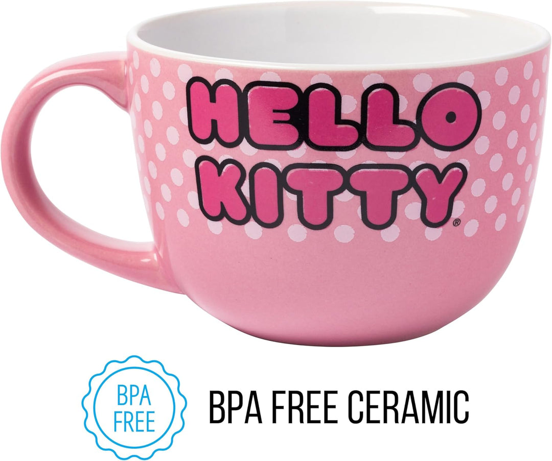 Silver Buffalo Hello Kitty KTY40233 Keramikbecher, 680 ml, Rosa 24-Ounce, Sanrio's Hello Kitty