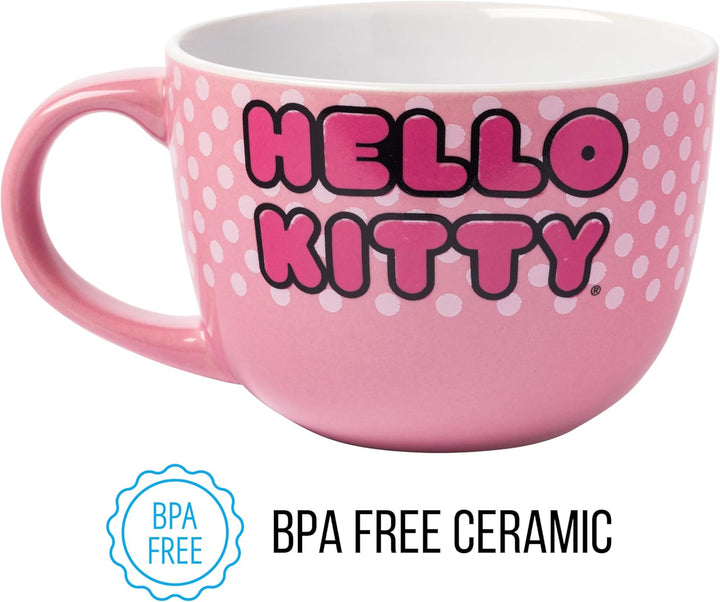 Silver Buffalo Hello Kitty KTY40233 Keramikbecher, 680 ml, Rosa 24-Ounce, Sanrio's Hello Kitty