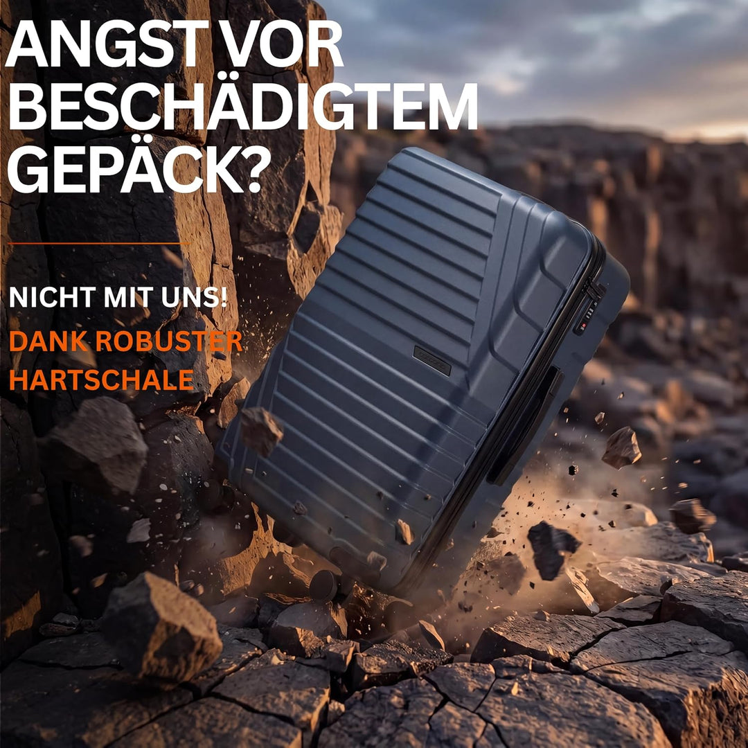 Cocoono Hartschalenkoffer XL Gross - 100L Volumen - 158cm Gurtmass - 8 Rollen 360° drehbar - Leichte