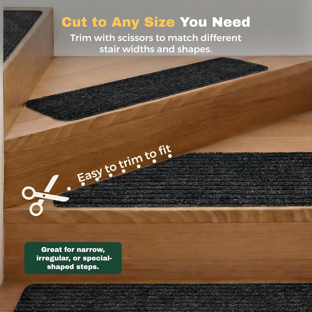 MBIGM 15er Set Stufenmatten 20 cm X 65 cm Treppenteppich Selbstklebend Sicherheit Stufenteppich für