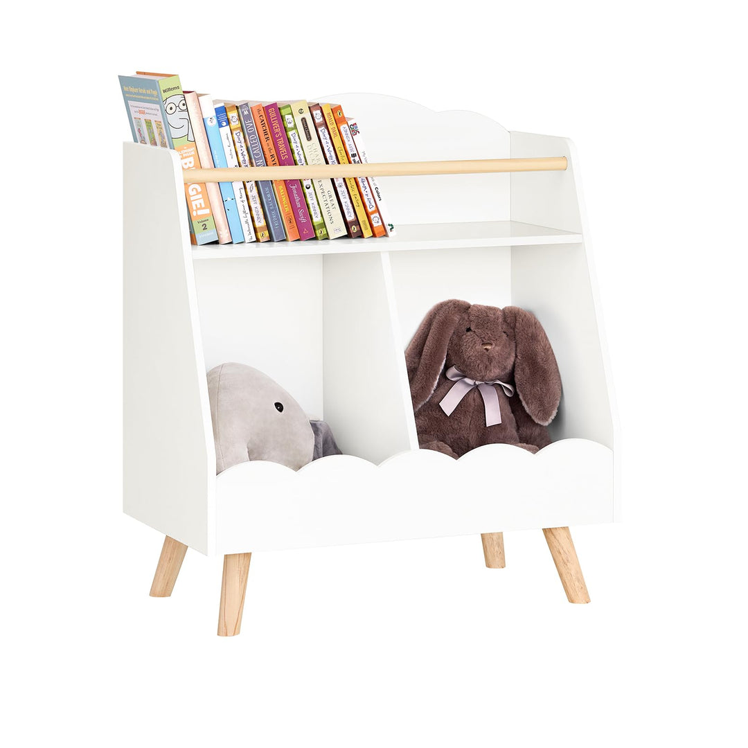 SoBuy Kinderregal mit 3 Fächern Bücherregal Aufbewahrungsregal für Kinder Montessori Regal weiss BHT