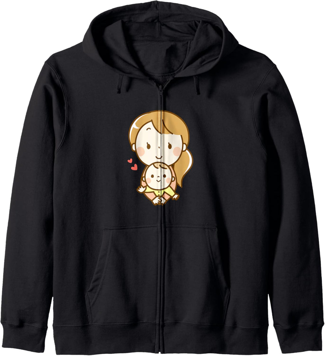 Niedliches Baby und Mutter Kapuzenjacke