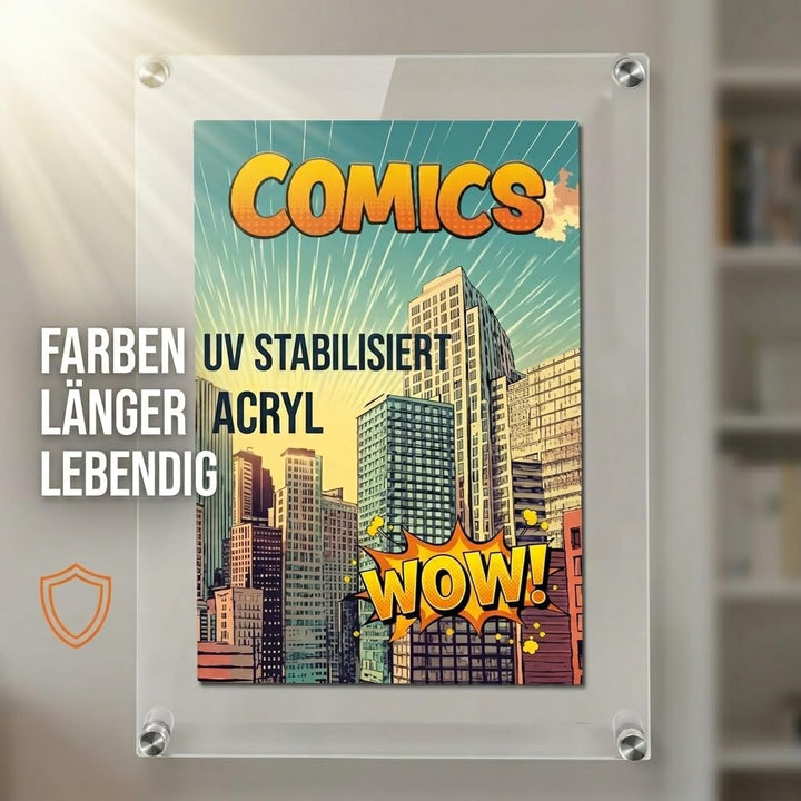 SAFE Acryl-Rahmen für Comics – UV-stabilisierter Wandrahmen aus Acrylglas für Comics bis 4 mm Dicke,