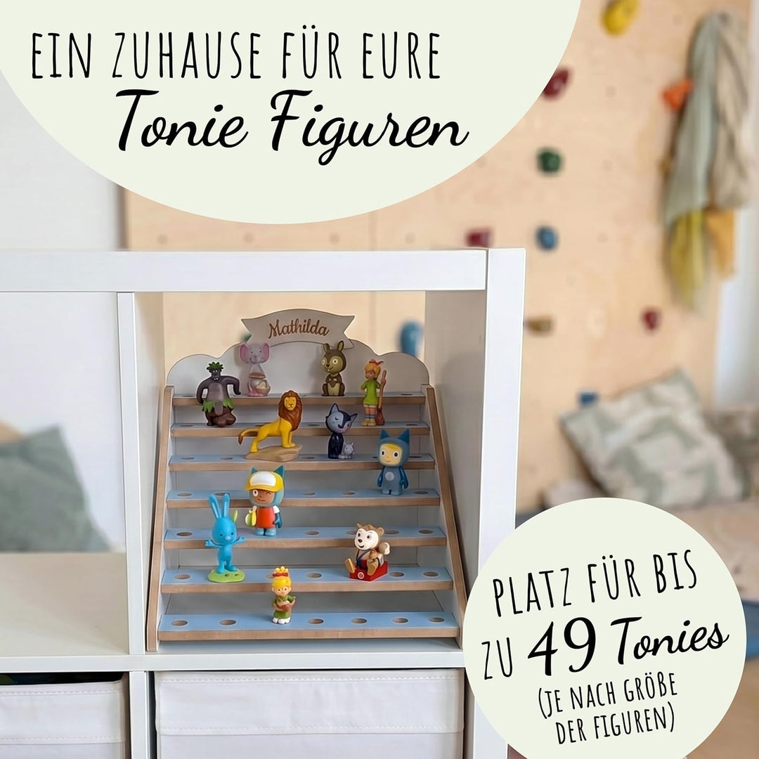 Tonie Regal für IKEA KALLAX – magnetisches Tonieregal für ca. 50 Toniefiguren Horizontblau Nur für T
