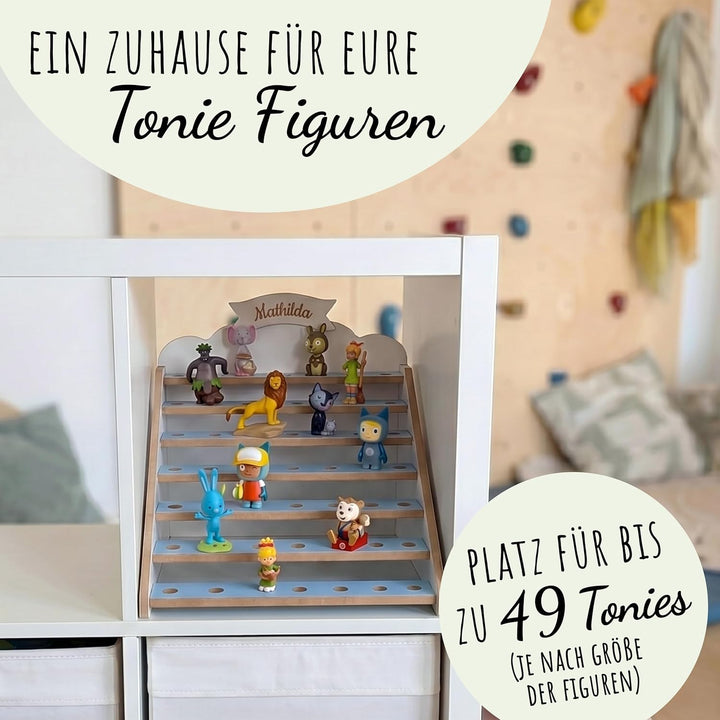 Tonie Regal für IKEA KALLAX – magnetisches Tonieregal für ca. 50 Toniefiguren Horizontblau Nur für T