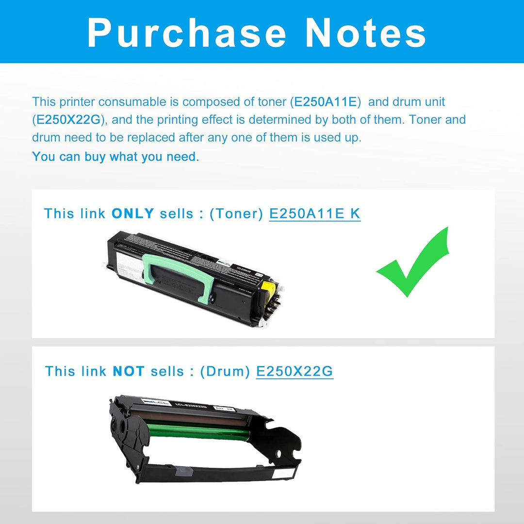LCL Kompatibel Tonerkartusche E250A11E E250A21A (1Schwarz) Ersatz für Lexmark E250D E250DN E350D E35