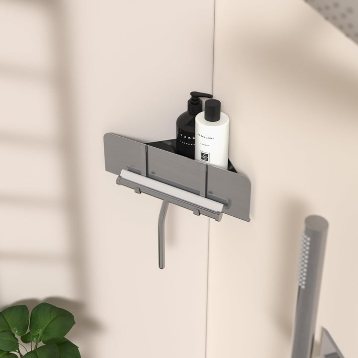 Duschablage ohne Bohren Ecke | Edelstahl Eckregal Dusche | Duschregal Ecke mit Ablaufrillen | Eck-Du