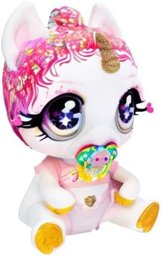 Glitter Babyz MGA Einhorn Baby-Puppe - LUNITA Sky - Mit magischen Farbwechseln, rosa Glitzerhaar, Be