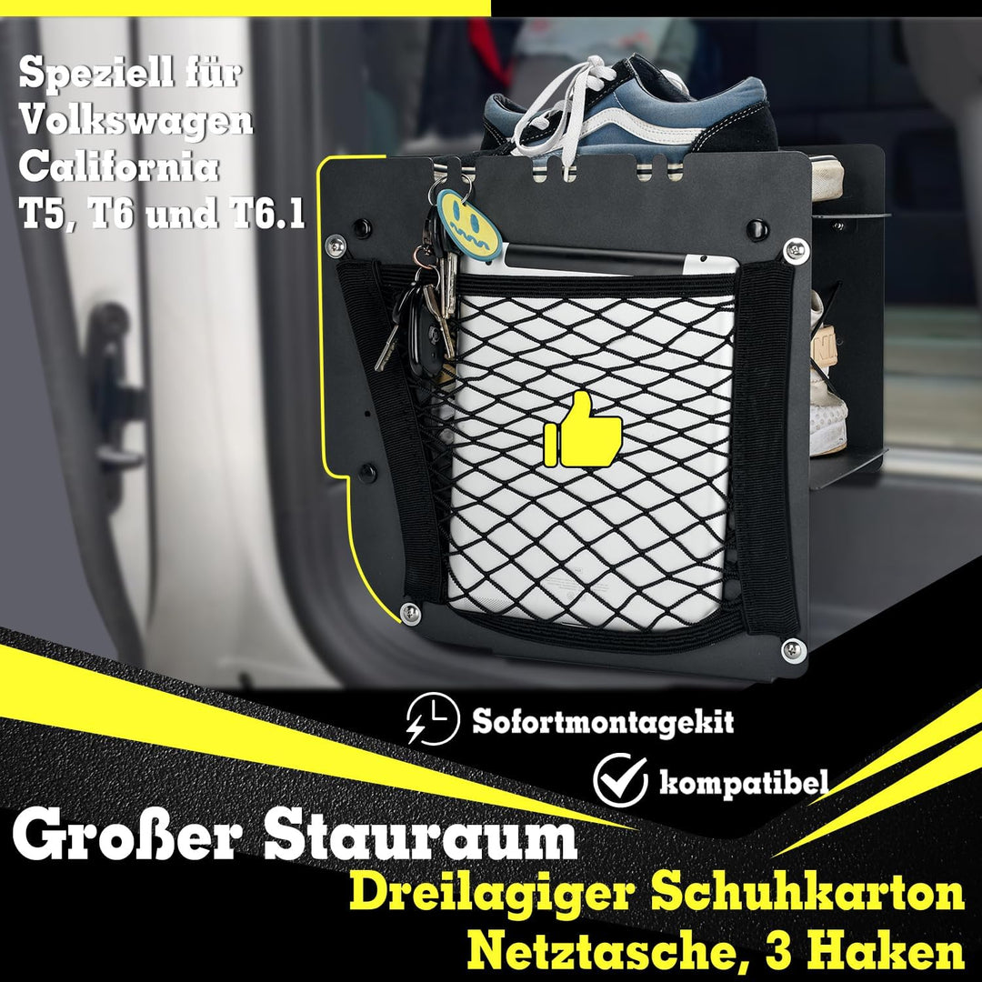 TOPOWN Schuhregal für vw t5 T6 T6.1 California Zubehör Passend für VW T5 T6 T6.1 California Schuhorg