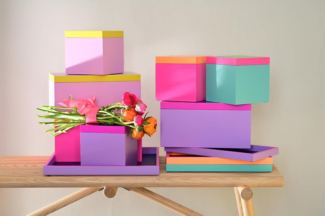 Gift Company Neo, Tablett, quadratisch (32x2,5x32cm), 2 farbig, gelb/rosa