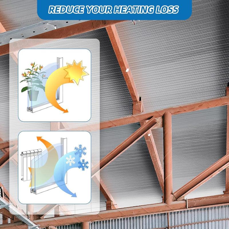 Dripex Isolierfolie Dämmfolie Doppelte Alu-Luftpolsterfolie Dachisolierung 3-4mm Isolierungsfolie Wä