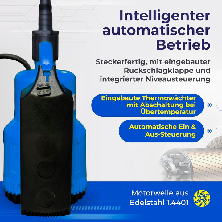 Schmutzwasserpumpe ABS Robusta 300 bis 13.800 Liter/Stunde max. 8,6m Förderhöhe Flachabsaugung bis 3
