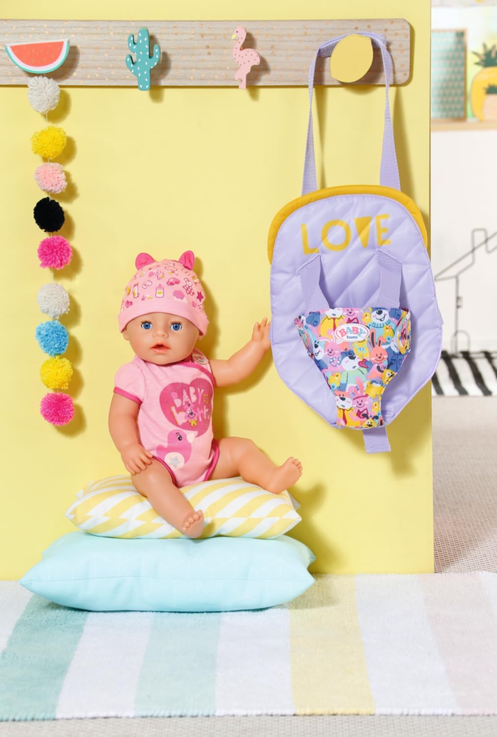 BABY born Puppentrage für Kinder mit verstellbarem Gurt für 36 cm und 43 cm Puppen, 828038 Zapf Crea