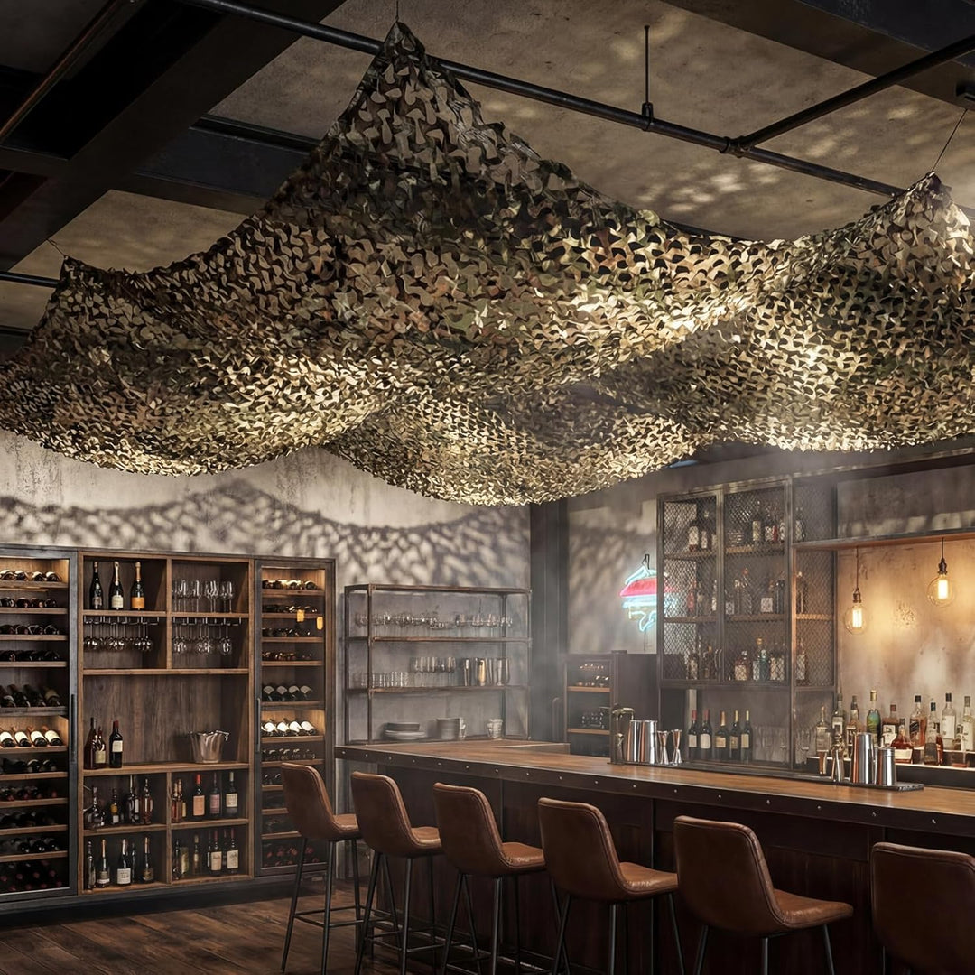 LOOGU Tarnnetz Sichtschutz Netz Sonnenschutz Dekoration Waldoptik Baum Muster für Haus Garten Campin