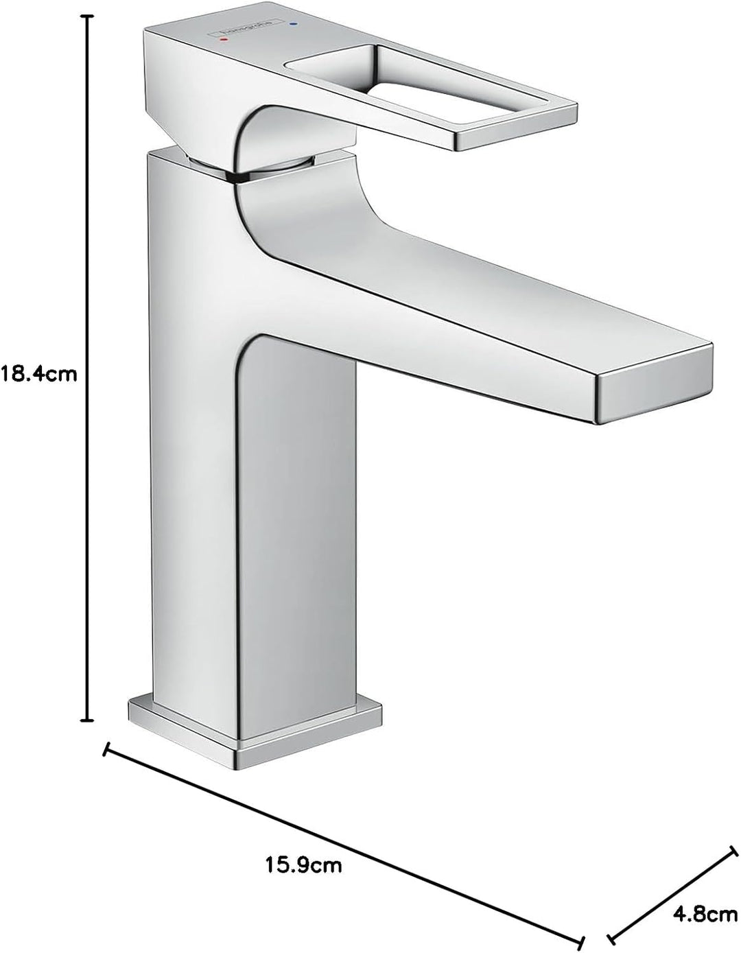 hansgrohe Wasserhahn Metropol (Armatur mit Auslauf Höhe 110 mm und Push-Open Ablaufgarnitur) Chrom C