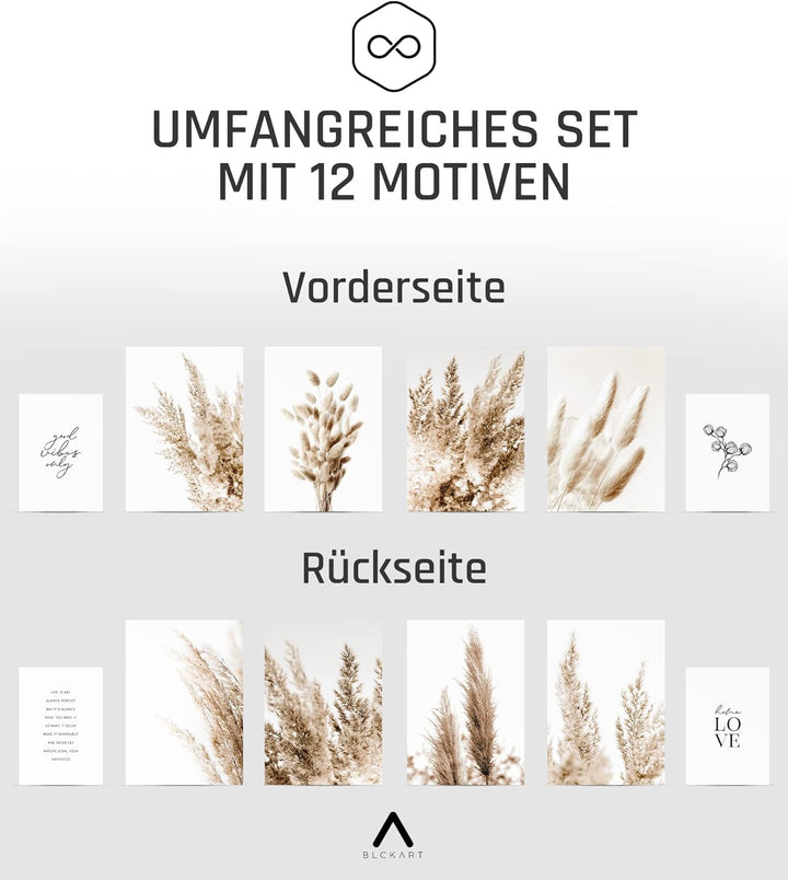 BLCKART Infinity Poster-Set Beige Love - beidseitig bedruckte Wandbilder - Premium Poster - Bilder z