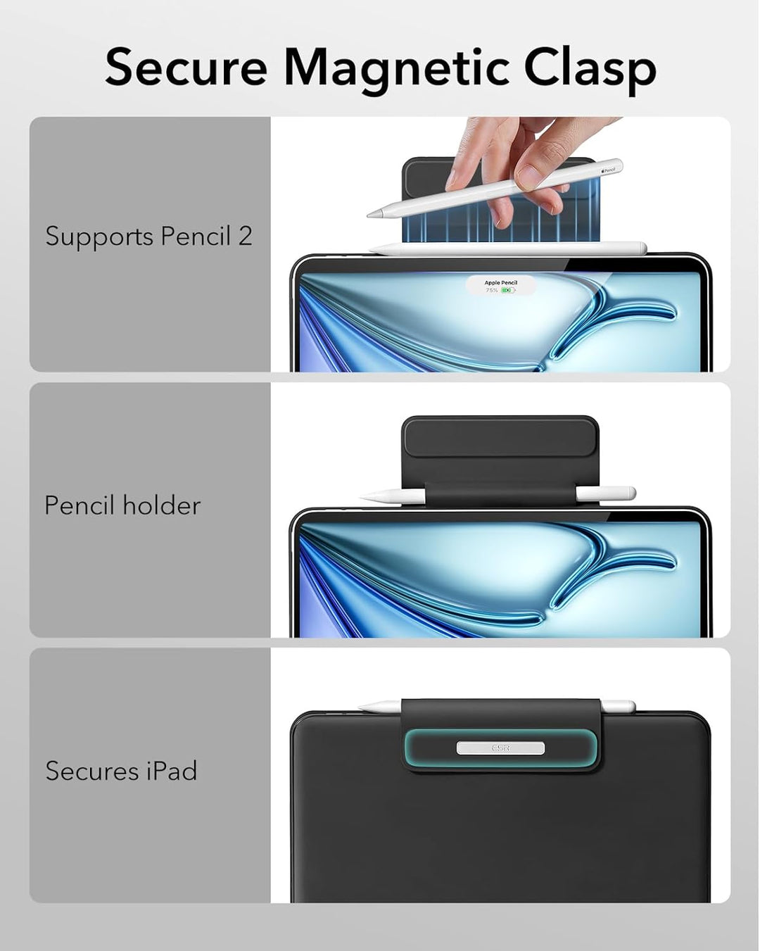 ESR Rebound Magnetische Keyboard Hülle, iPad Tastatur Hülle kompatibel mit iPad Pro 11/iPad Air 5/4,