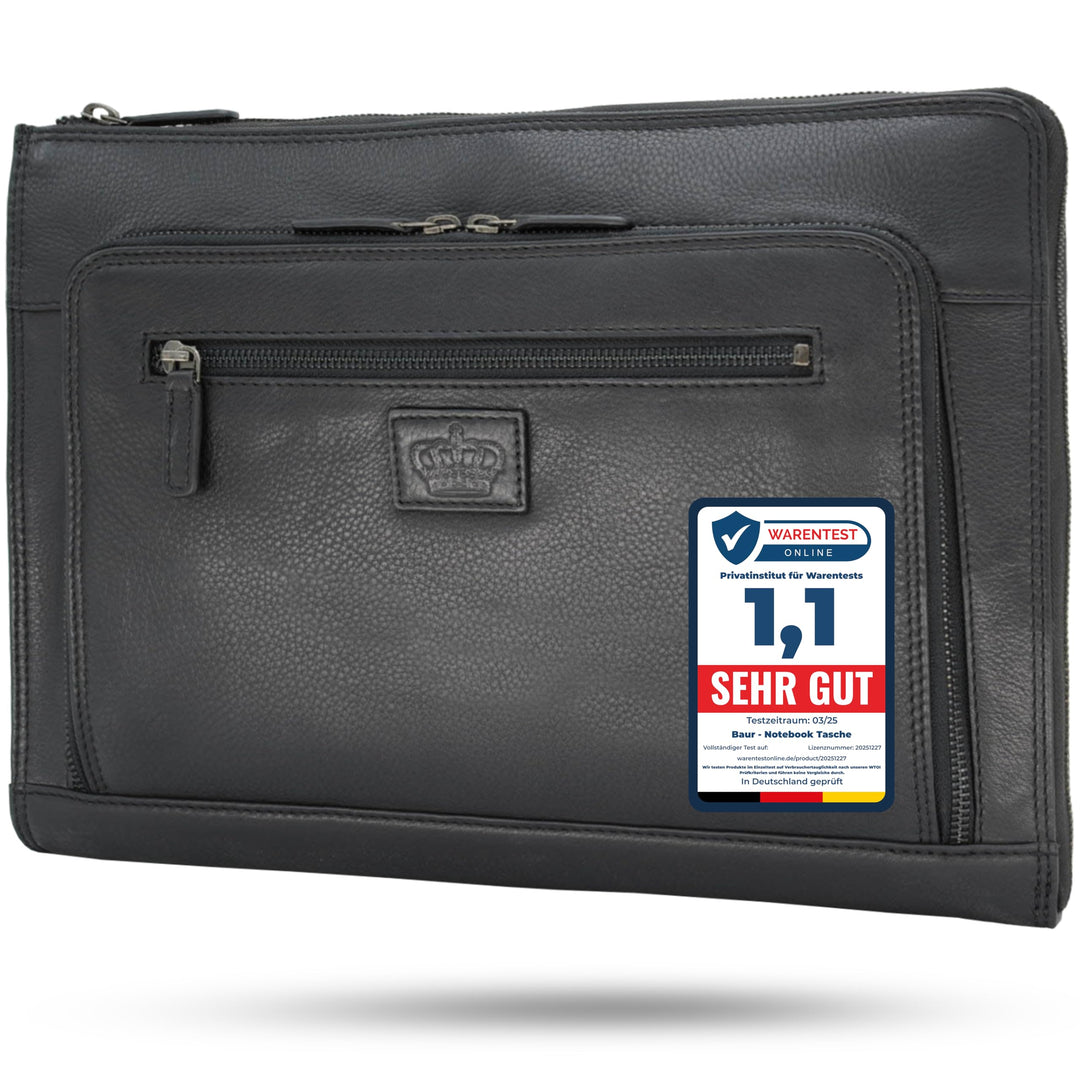 Baur Tasche Echtleder | Laptoptasche für 13,6” Zoll | Notebooksleeve | Handgefertigte Businesstasche