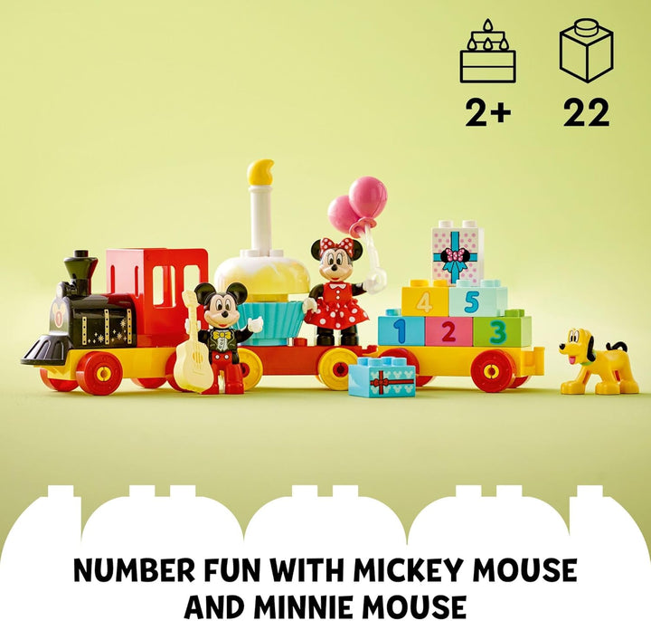LEGO DUPLO Disney Mickey & Minnie Birthday Train 10941 Kids’ Birthday Number Train; Learning and Bui