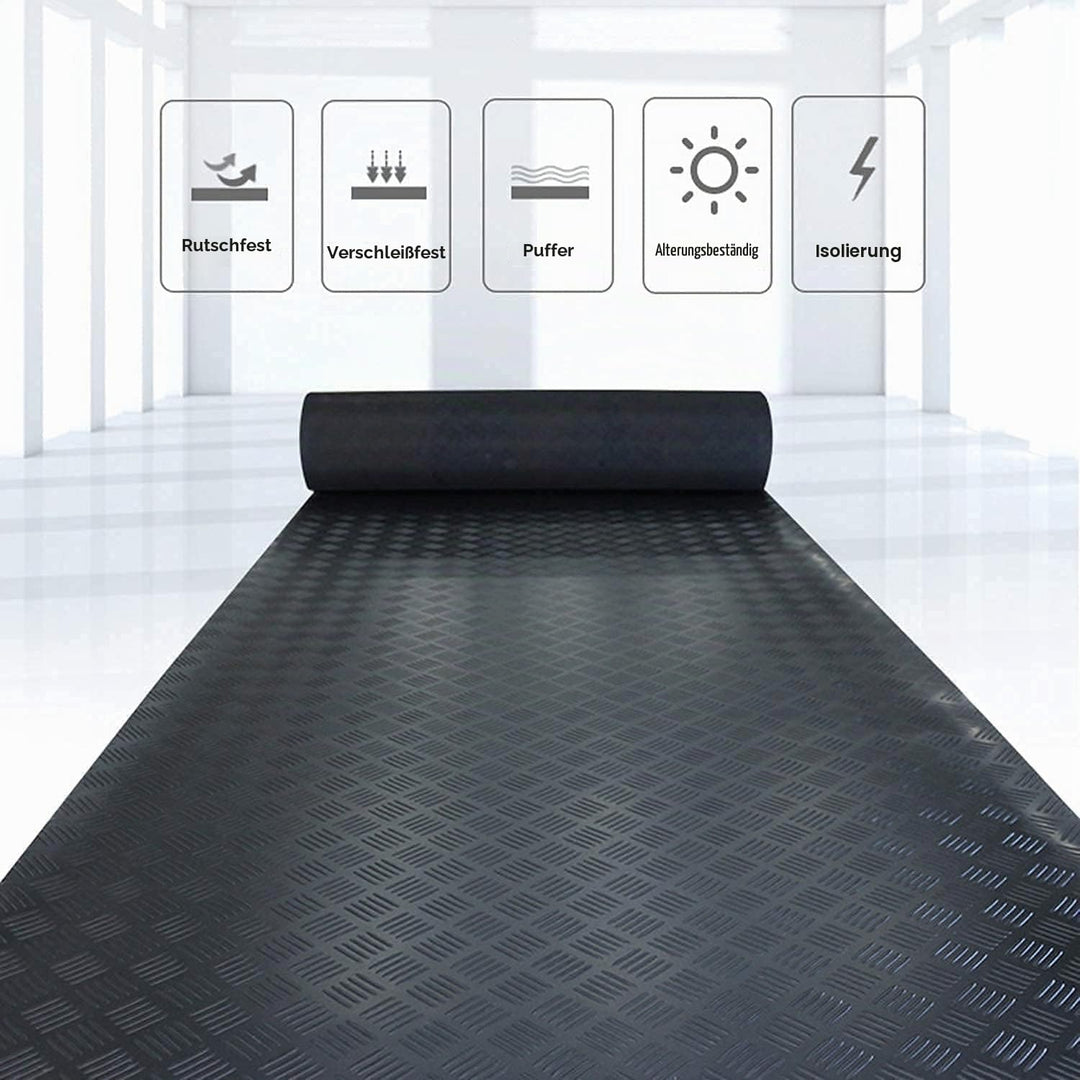 uyoyous Gummimatte Meterware Riffelblechmatte 500 x 100 cm Bodenmatte Schutzmatte 3mm stark Riffelbl