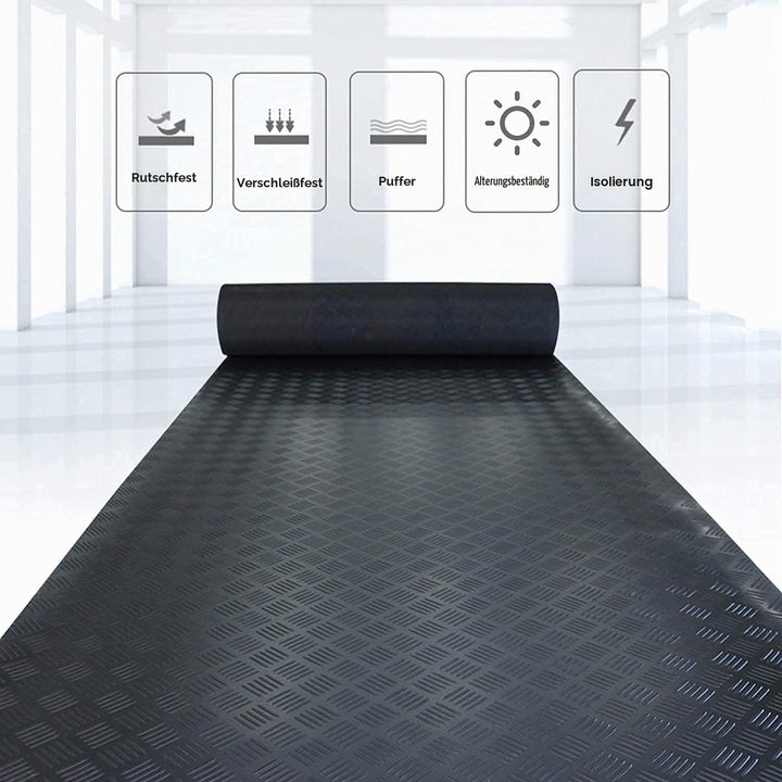 uyoyous Gummimatte Meterware Riffelblechmatte 500 x 100 cm Bodenmatte Schutzmatte 3mm stark Riffelbl