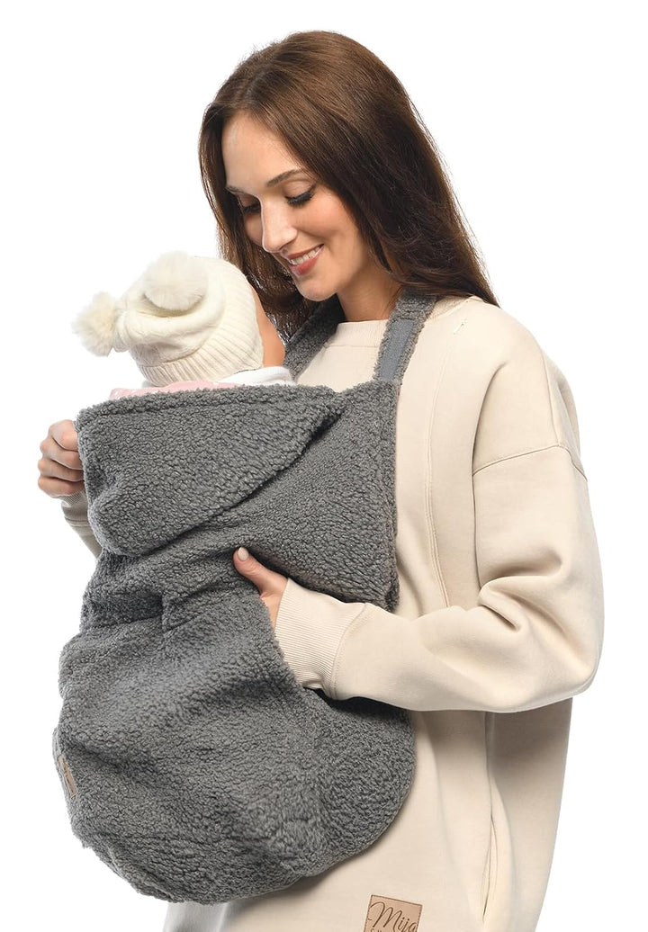 MijaCulture Tragecover M025 TEDDY – Universaler Bezug für Babytrage, Tragetuch &amp; Cape, Warmes Cover