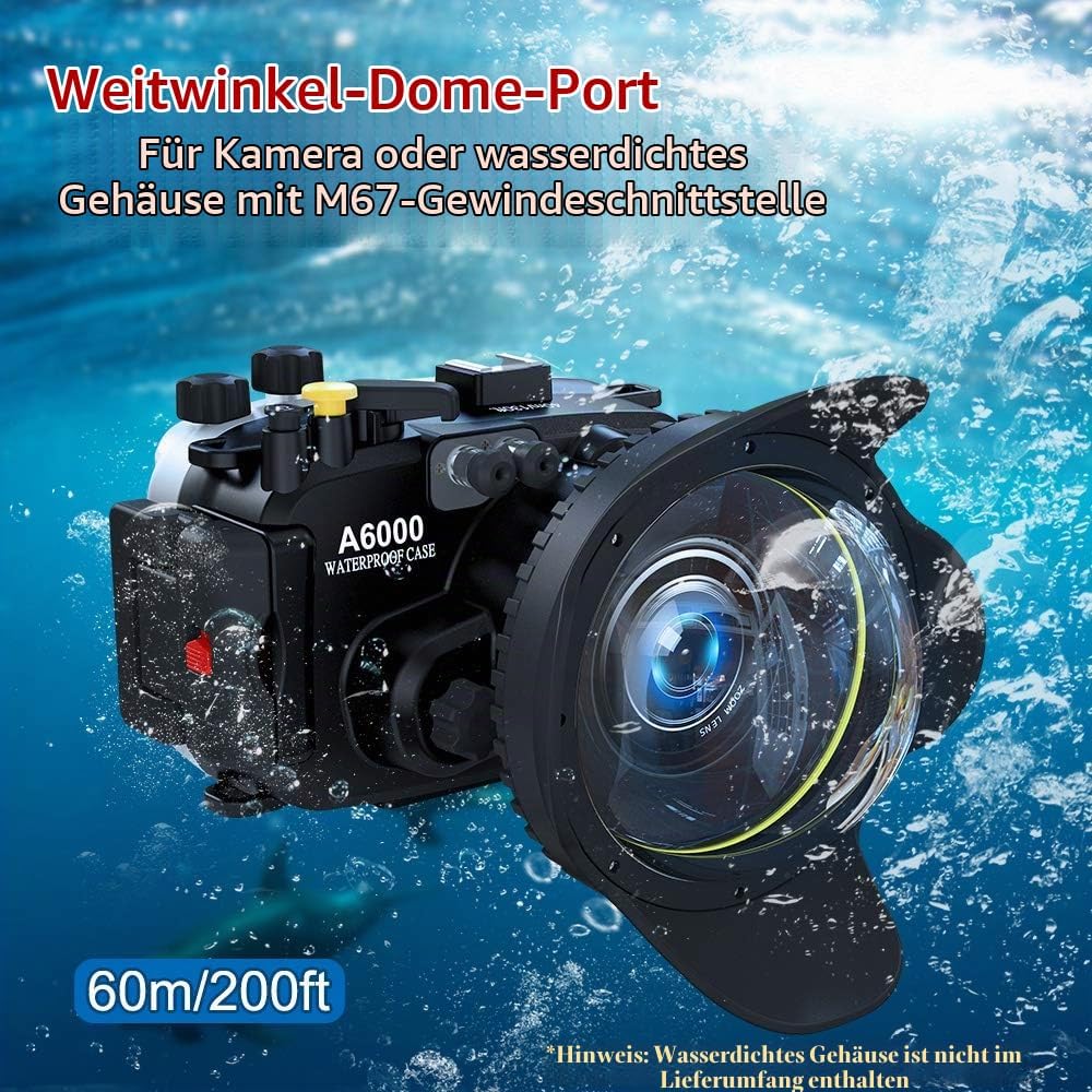 Sea Frogs 67mm Kuppelhafen Dome Port Objektivzubehör für wasserdichtes Unterwassergehäuse