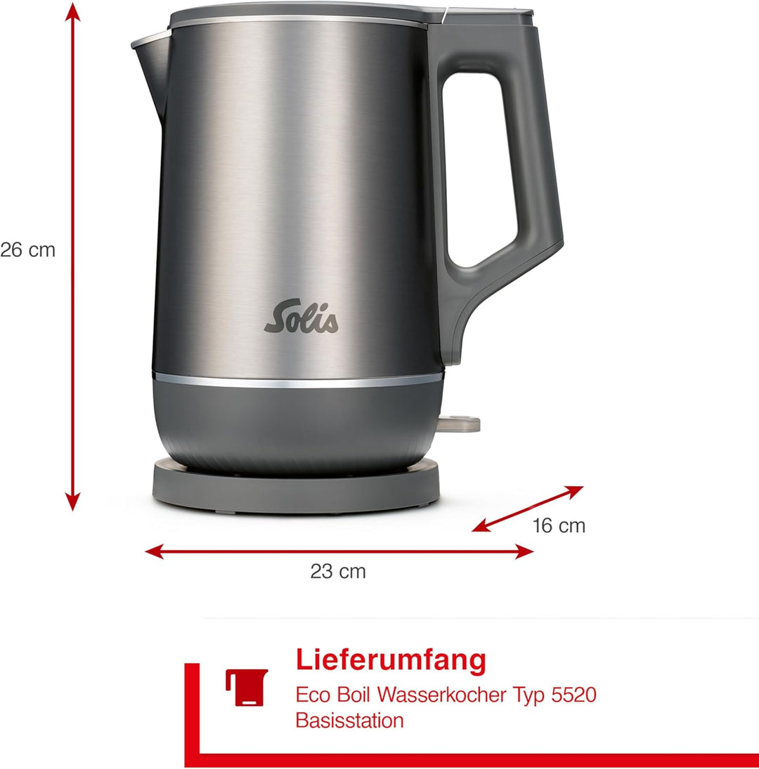 Solis Eco Boil Wasserkocher (Typ 5520) – leise & schnell für entspannte Genussmomente, bis zu 25% ef