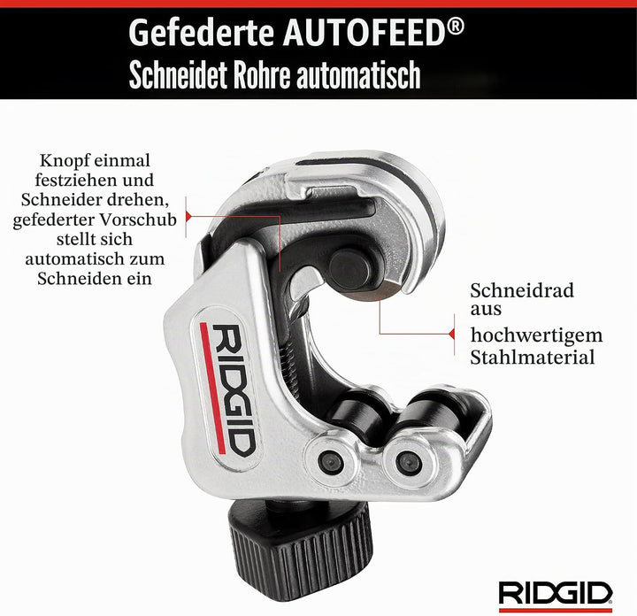 Ridgid 86127 Modell 118 Rohrschneider für enge Räume, 0,25 Zoll bis 1,13 Zoll (6 bis 28 mm) 1-Pack,