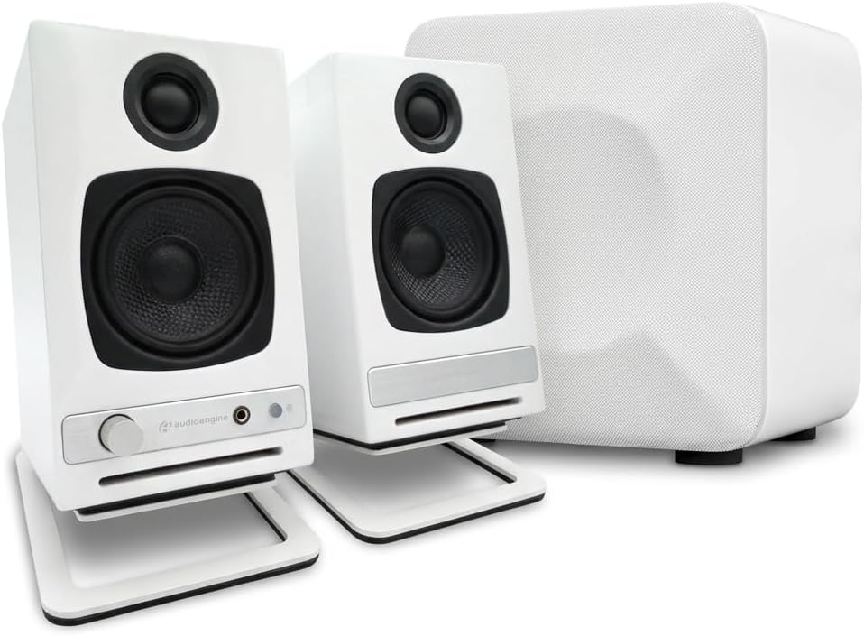 Audioengine HD3 Wireless Speakers mit Bluetooth - 60W Verkabelt Computer-Lautsprecher für Desktop-Mo