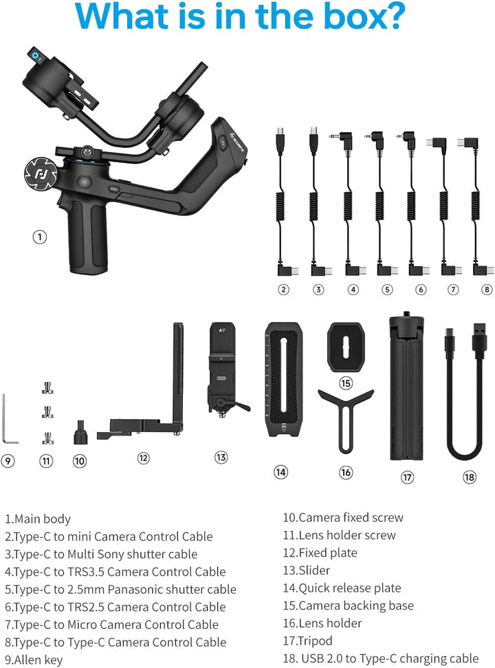 Feiyu SCORP 2 [Offiziell] DSLR Kamera Stabilisator Gimbal für Canon/Sony/Panasonic/Nikon/Fujifilm, 2