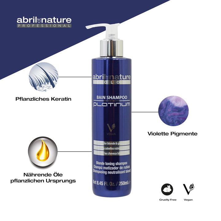 abril et nature Purple Platinum Treatment Shampoo, professionelle Haartonisierungsbehandlung, für bl