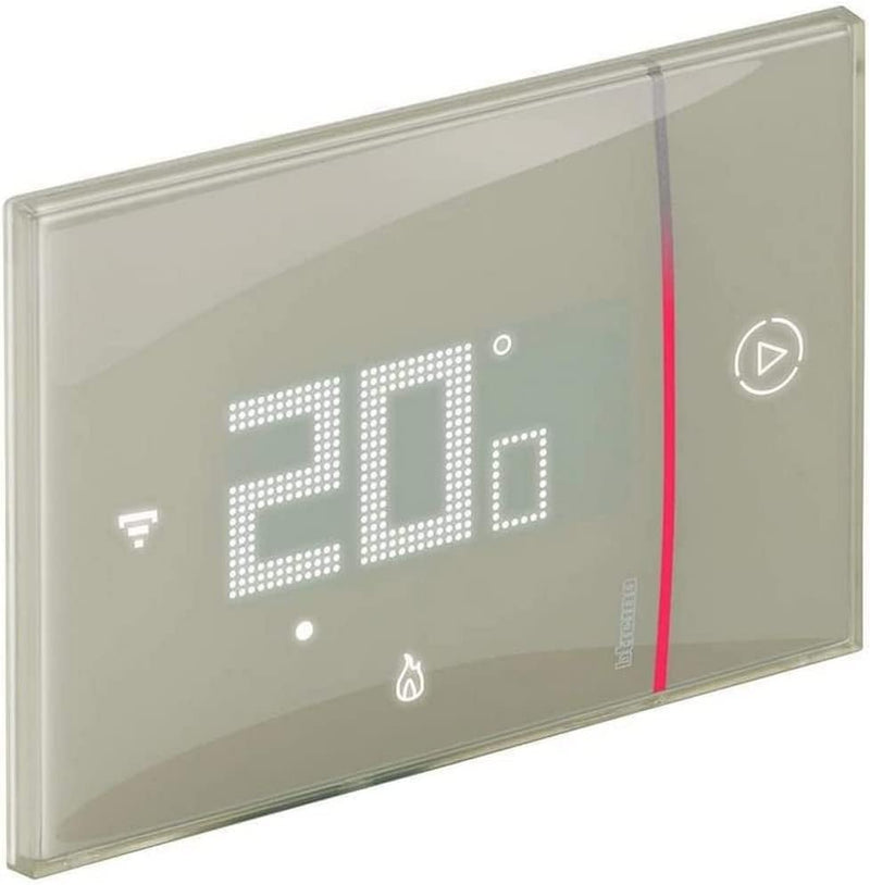 Bticino XM8002E WiFi angeschlossener Thermostat, New Smarther2 mit Netatmo, Sandfarbe, Temperaturreg