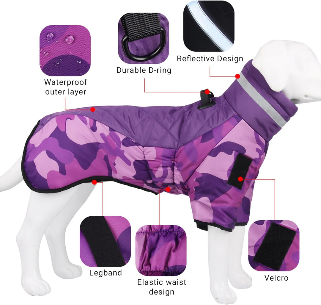 OCSOSO Hundemantel Winter, Hundejacke Hundepullover für Kleine Mittlere Grosse Hunde - Wasserdicht W