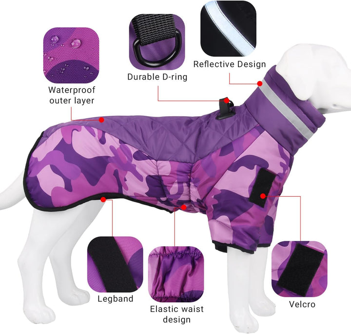 OCSOSO Hundemantel Winter, Hundejacke Hundepullover für Kleine Mittlere Grosse Hunde - Wasserdicht W